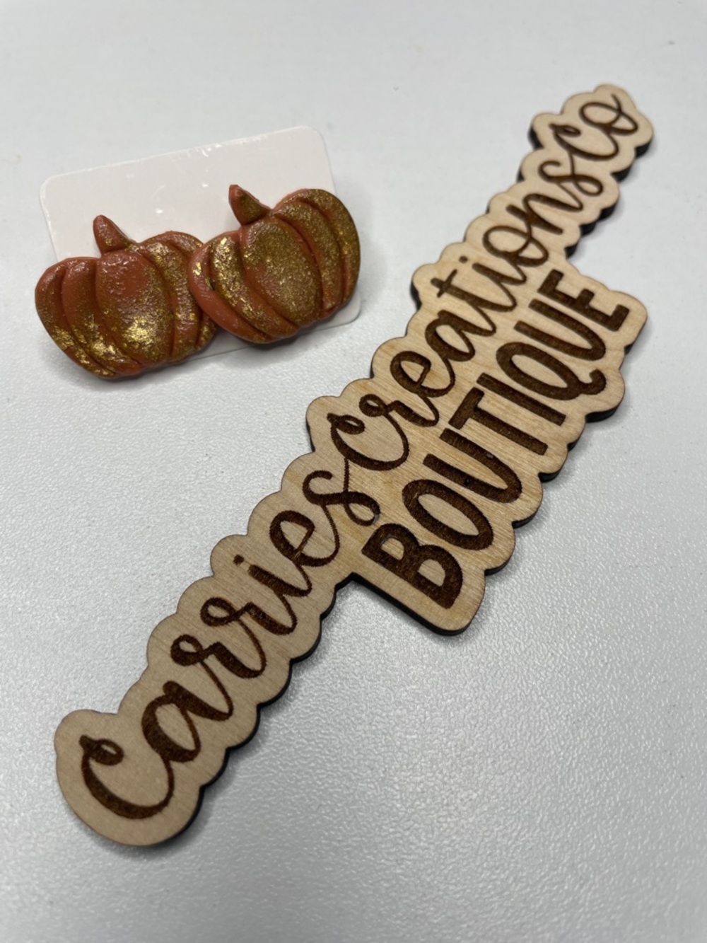 Handmade Terracotta Pumpkin Stud Earrings